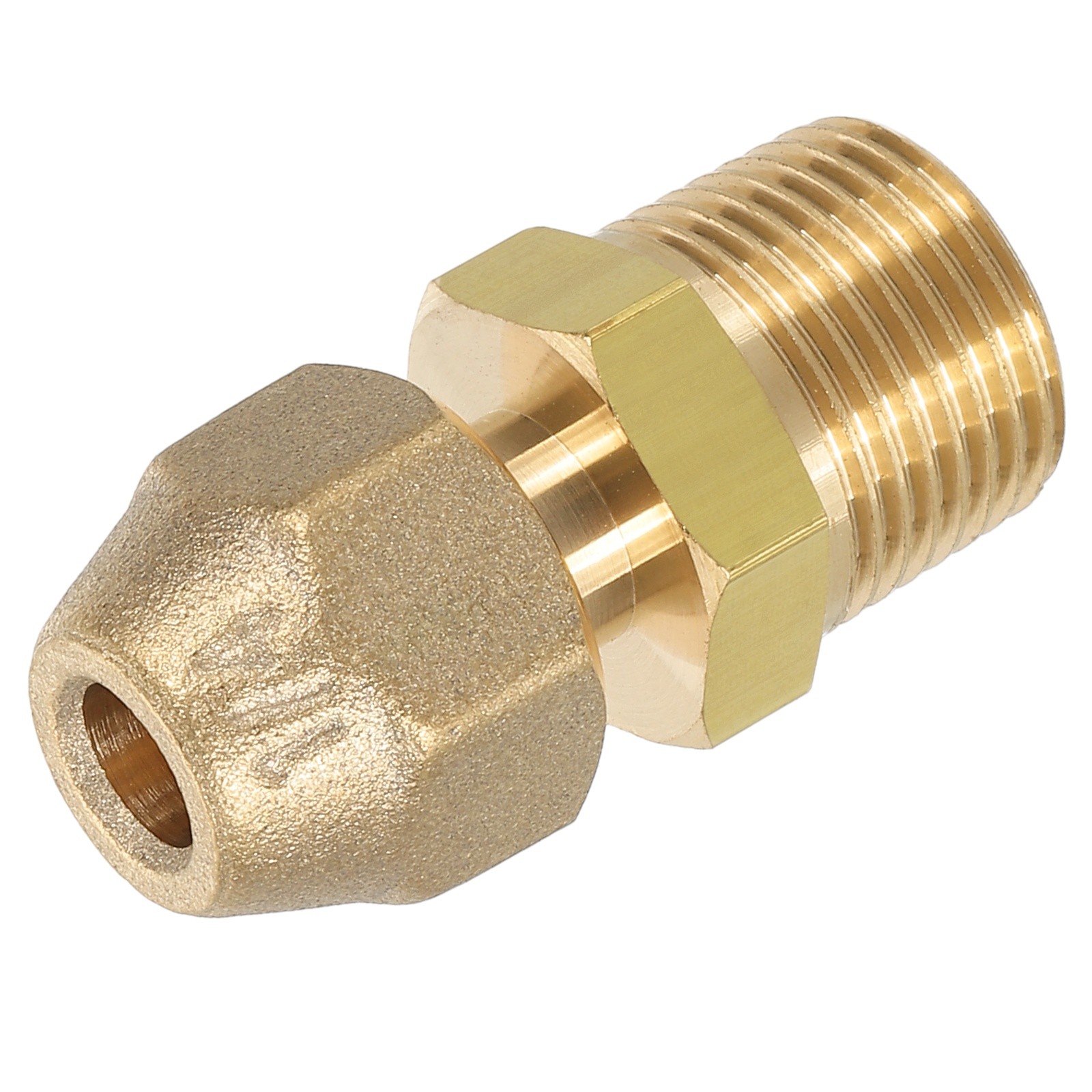 Brass Pipe Fitting 1/4SAE Flare x 3/8NPT Male Thread with Nuts