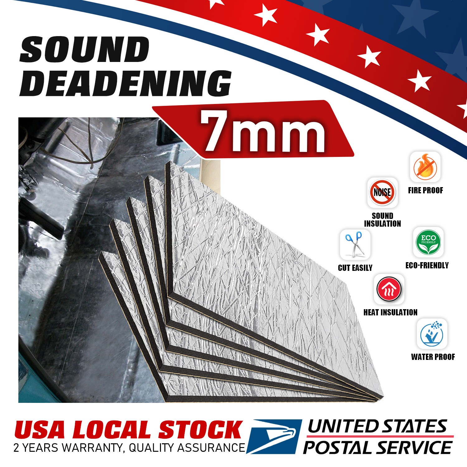 For Inner wall of ventilation duct Sound Deadener shock absorption Mat 37.5sqft