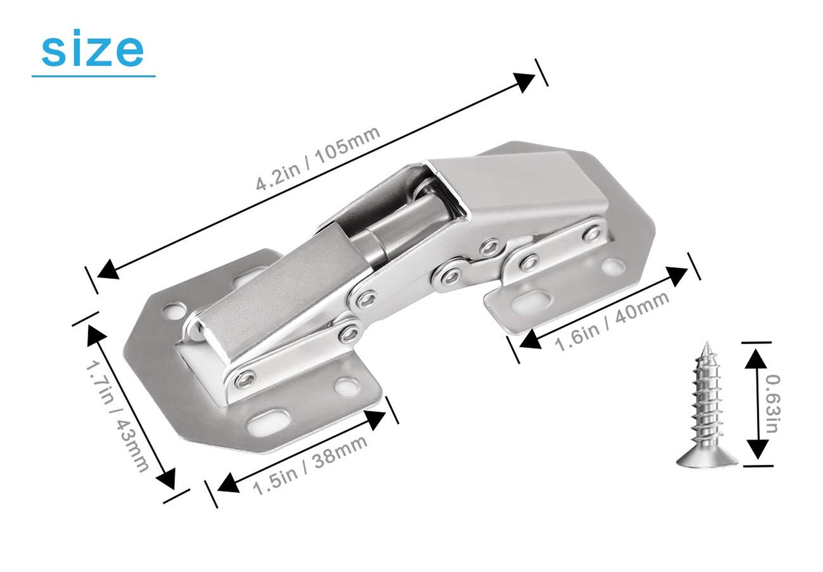 2-Pack Hidden Hinges for Cabinet Doors Frameless, Concealed Cabinet Hinges, 9…