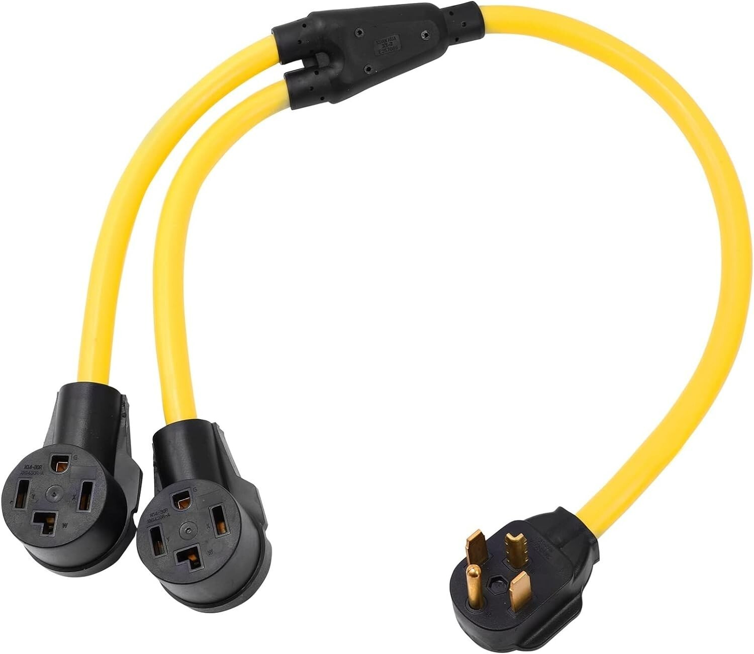 ONETAK NEMA 14-30P to 2 Outlet 14-30R Y Splitter STW 3 Feet 120V/240V 30 Amp …