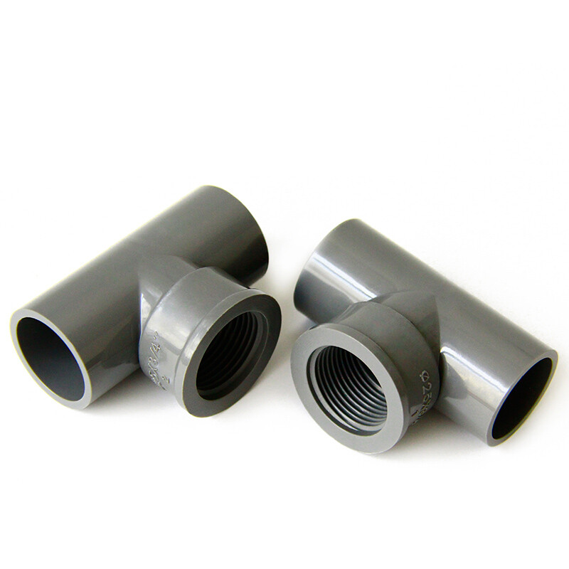 PVC Water Pipe Fittings Female Thread Aquarium Connector White/Blue/Grey 1/2″-1″