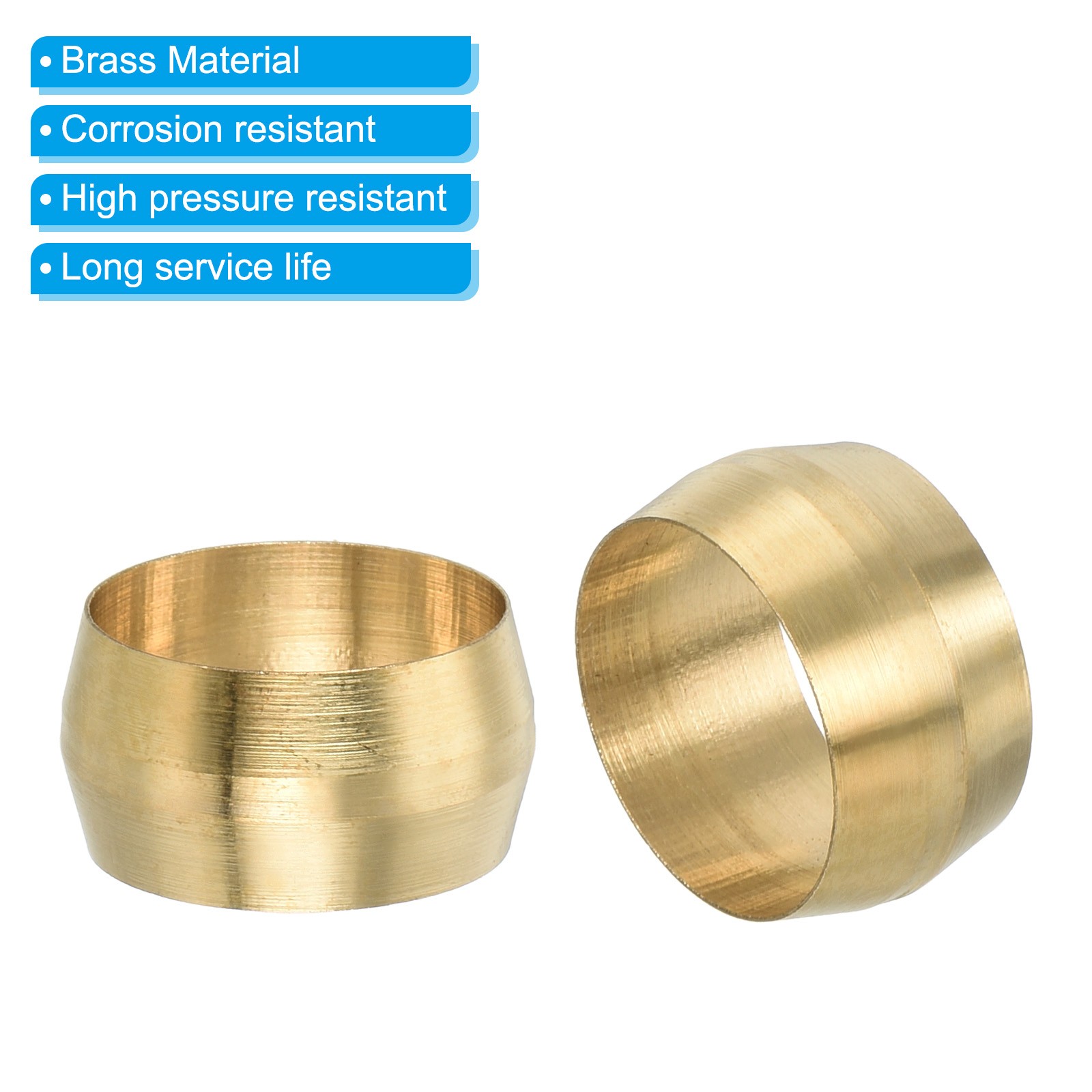 10Pcs 1/2″ ID Tube Sleeve Ferrules Brass Compression Fitting Assortment Kit