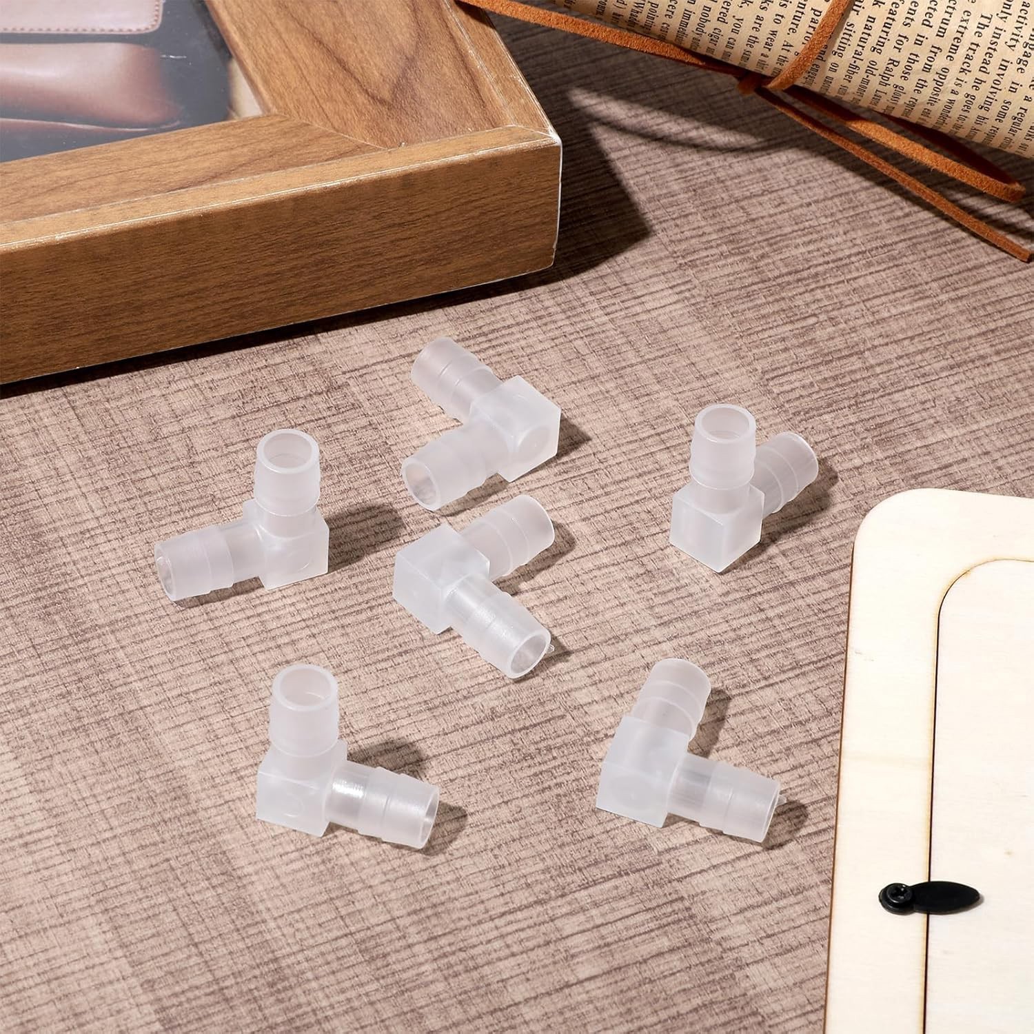 90° Elbow Hose Joiner Barbed Splicer PP Plastic Pipe Fitting 2-Way OD 3.2mm-20mm