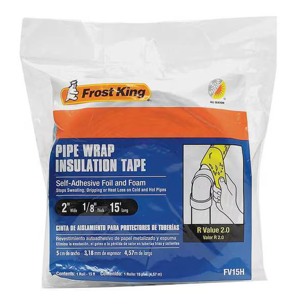 Frost King 2″ x 15 Ft. Foam & Foil Pipe Insulation Wrap FV15H Frost King FV15H