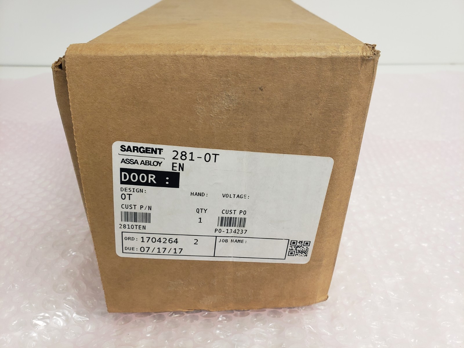 SARGENT 281-OT DOOR CLOSER NEW 76-1