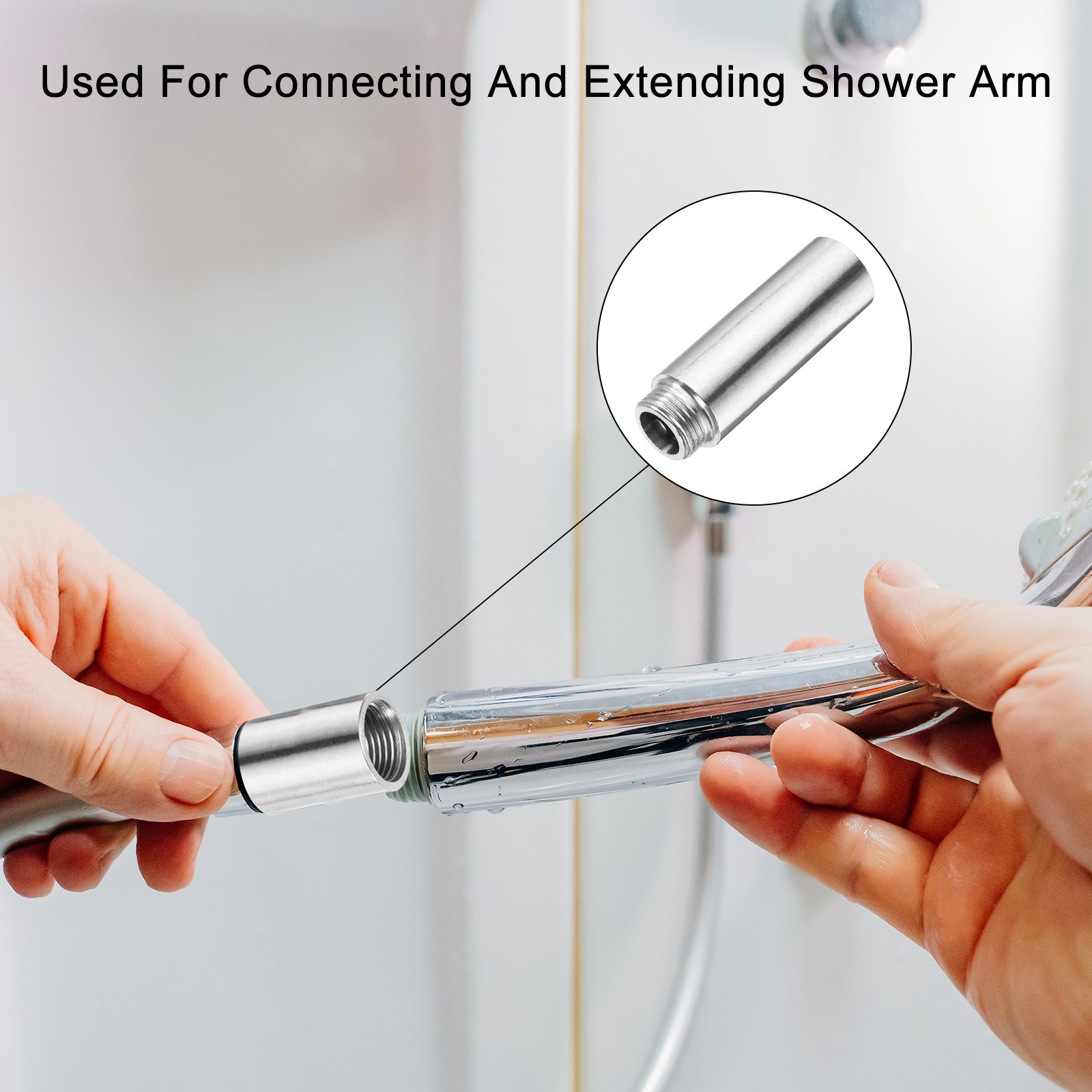 Shower Head Extension Arm 110mm Length 201 Stainless Steel Shower Head Extender