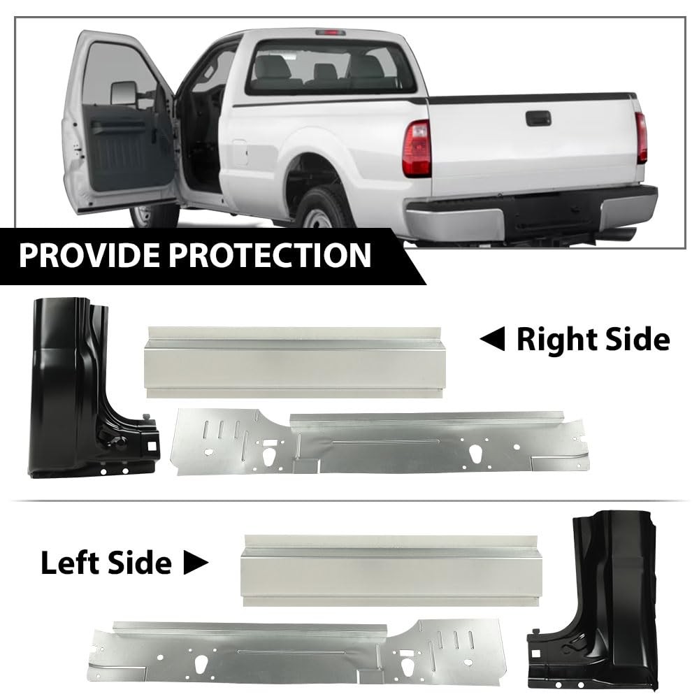 6Pcs Inner Rocker Panel Cab Kit Ford F250 F350 F450 Super Duty Reg Cab 1999-2016
