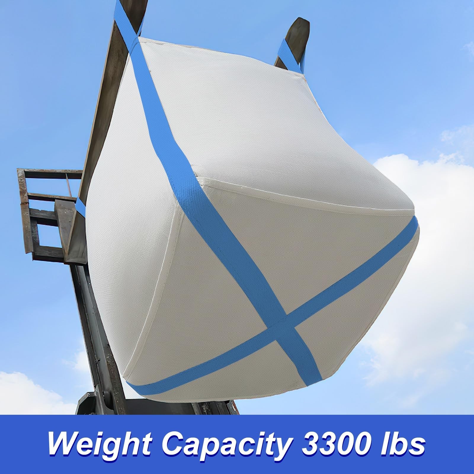10 Pack FIBC Bulk Bag, 1.5 Ton Bag, 35″L x 35″W x 43″H, 3300lbs SWL, Duffle T…