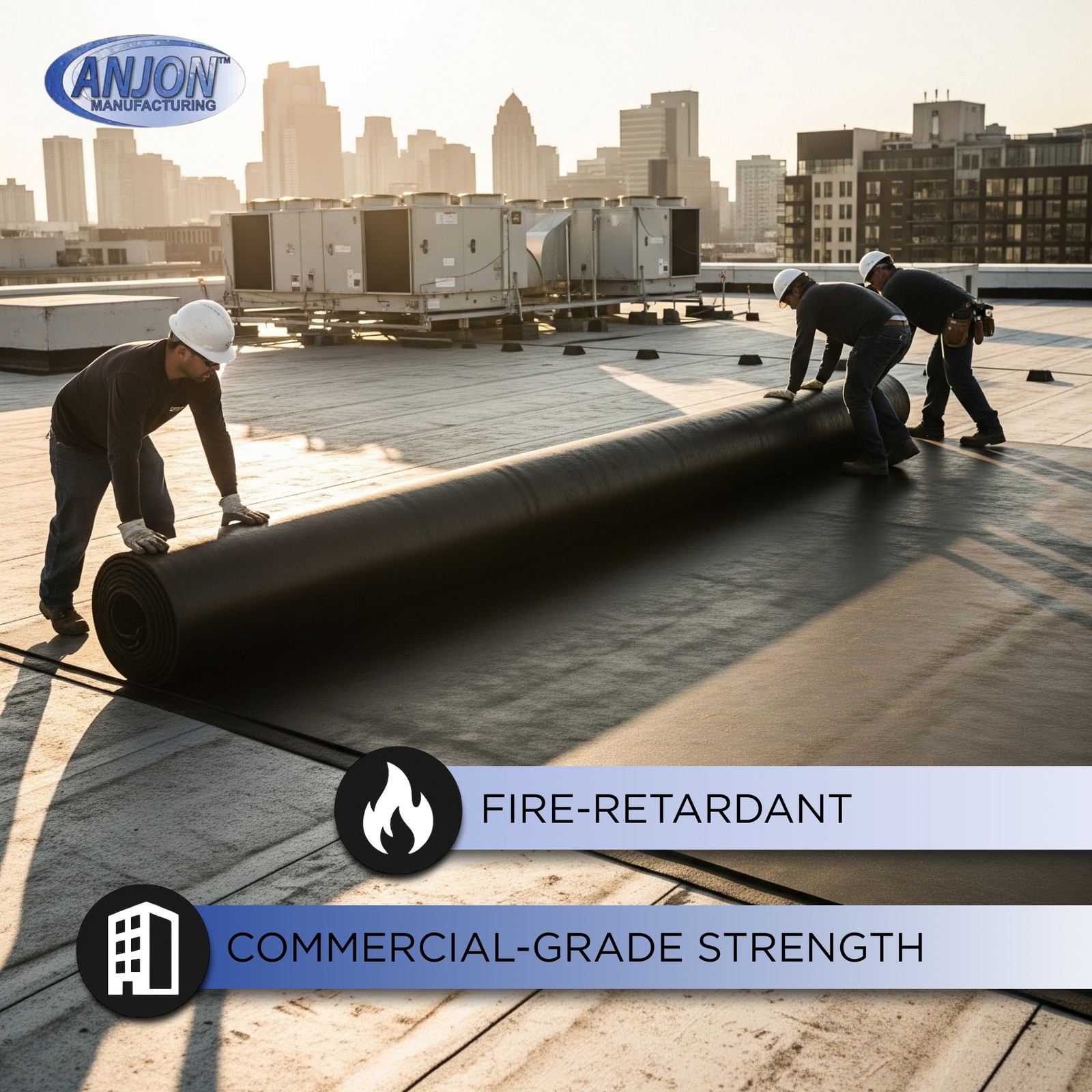 ANJON EPDM Roofing Rubber 20′ x 100′ | 60 Mil Roof Membrane for Flat Roof, RV