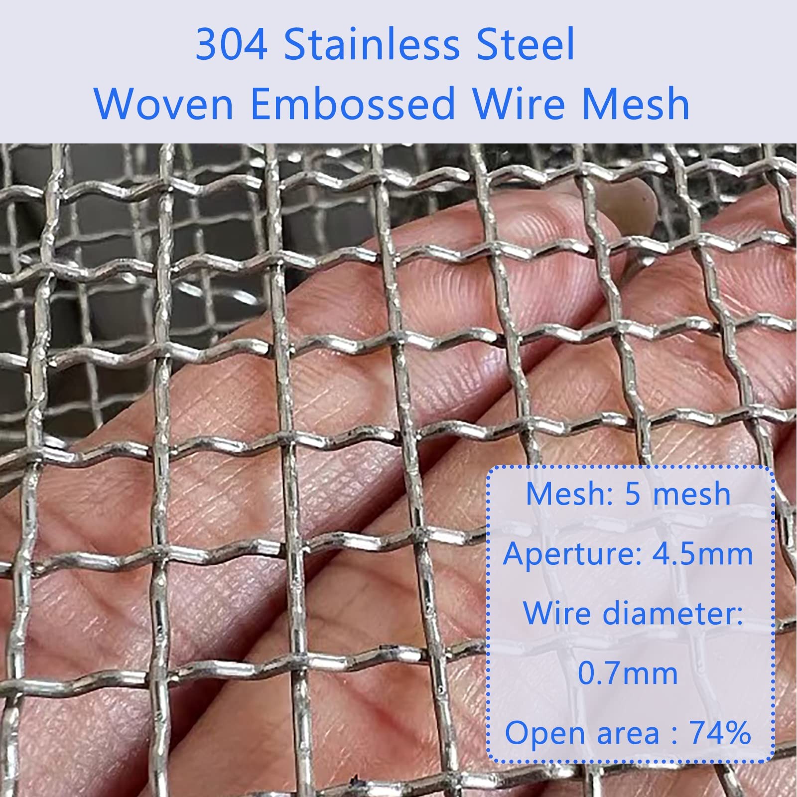 4 Pcs Stainless Steel Woven Wire Mesh 5 11″x14″,Hard and 11”X14” 5Mesh