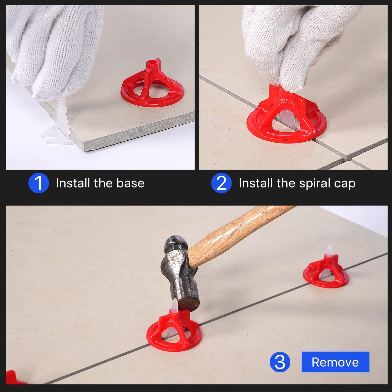 HRGGN Professional Tile Leveling System KitAnti-Loosening Spacers/Wall