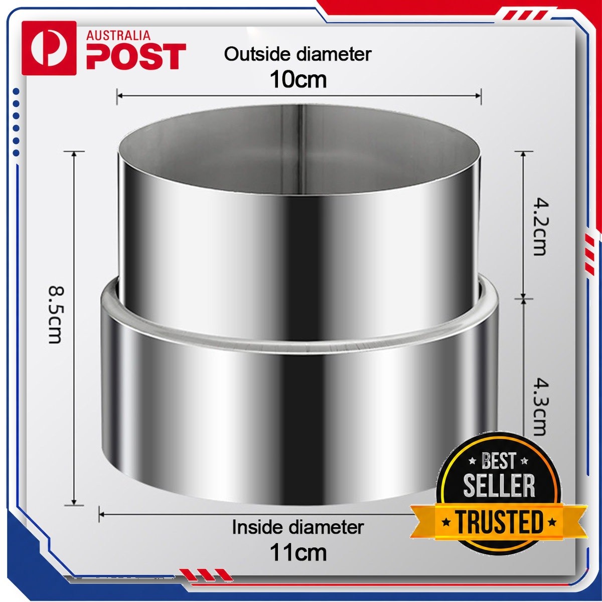 Stainless Steel Exhaust Pipe Reducer Adapter Variable Diameter Joint 3-2 Inches