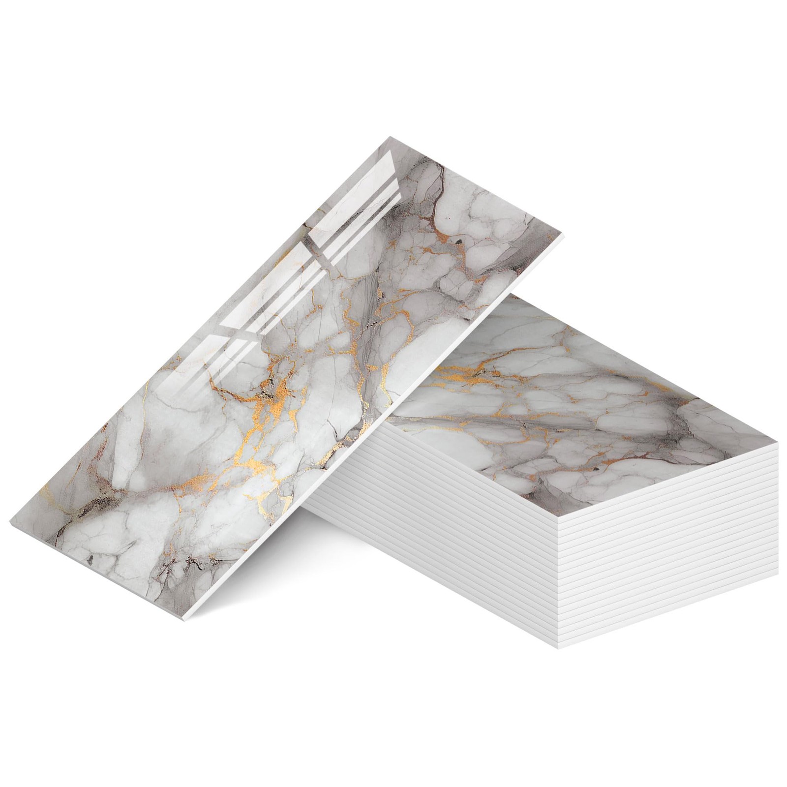 Wadile 23.6X11.8 Waterproof Marble Peel And Stick Wall Panels Marble Tile Pvc