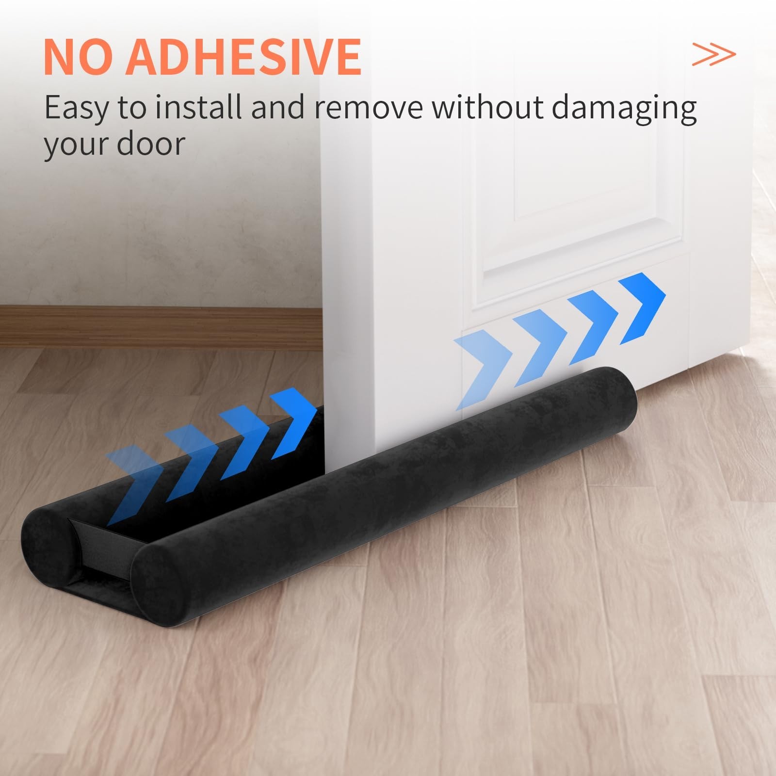 Door Draft Stopper for Doors 29-35″ No Adhesive Draft Stopper for Bottom of D…