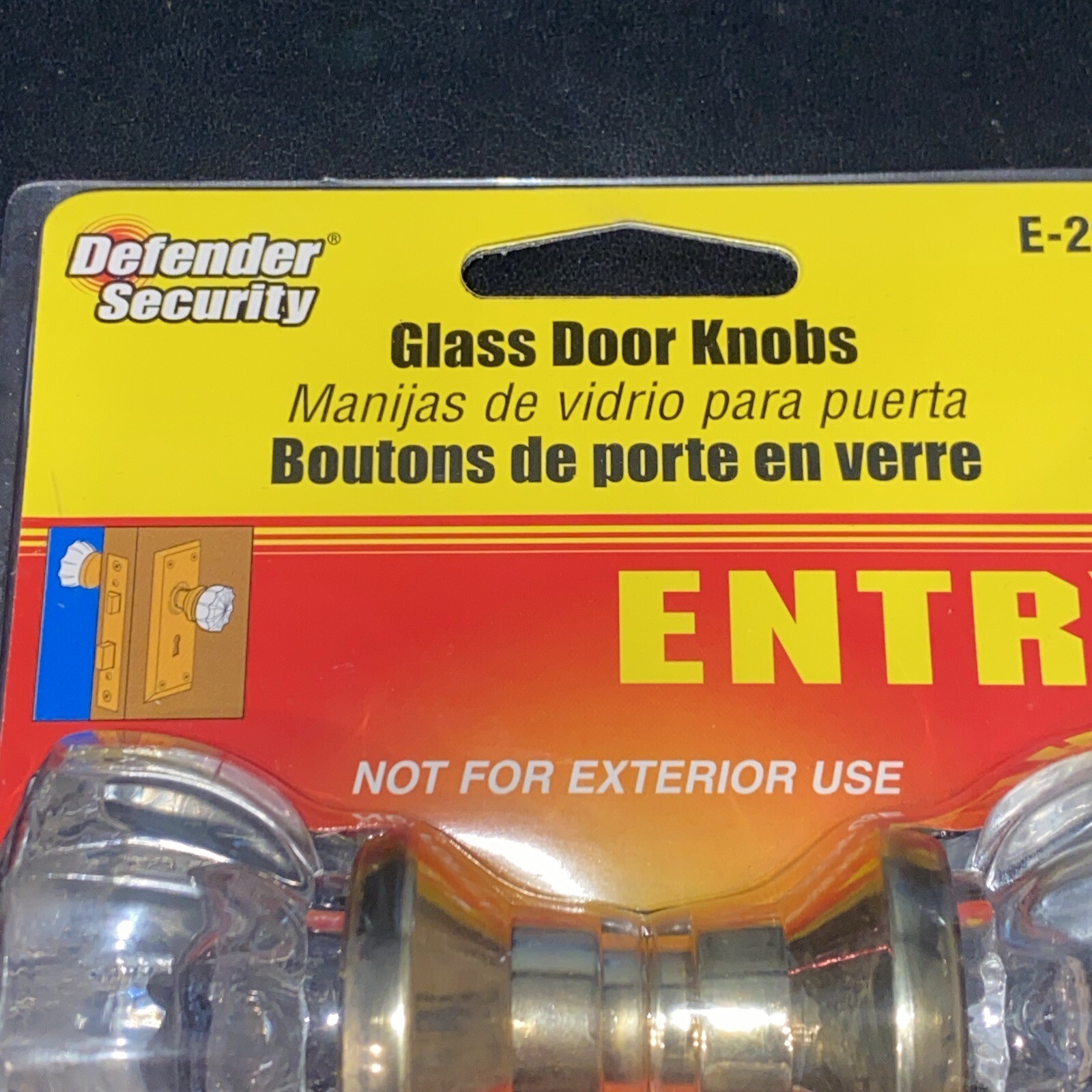 (1) NEW Defender Security Entry Glass Door Knobs for Interior – E-2279