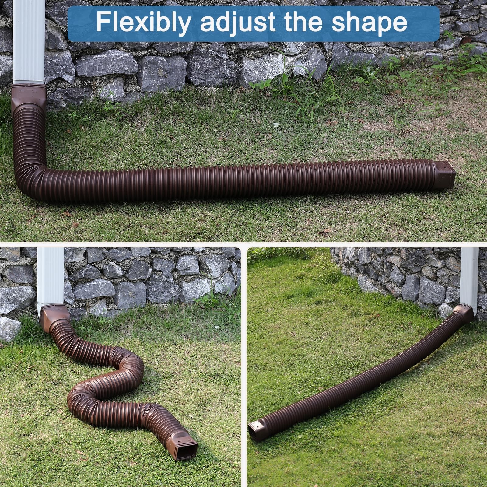 16.5ft Long Gutter Downspout Extensions for Rainwater Drainage, 4” Diamete