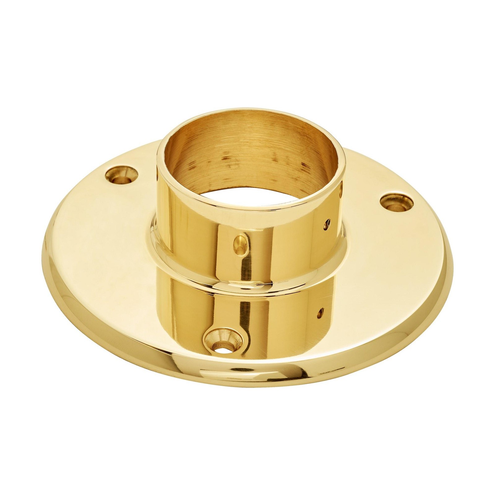 5″ Dia. x 1-3/16″ H Polished Brass Floor Flange for 2″ O.D. Tubing