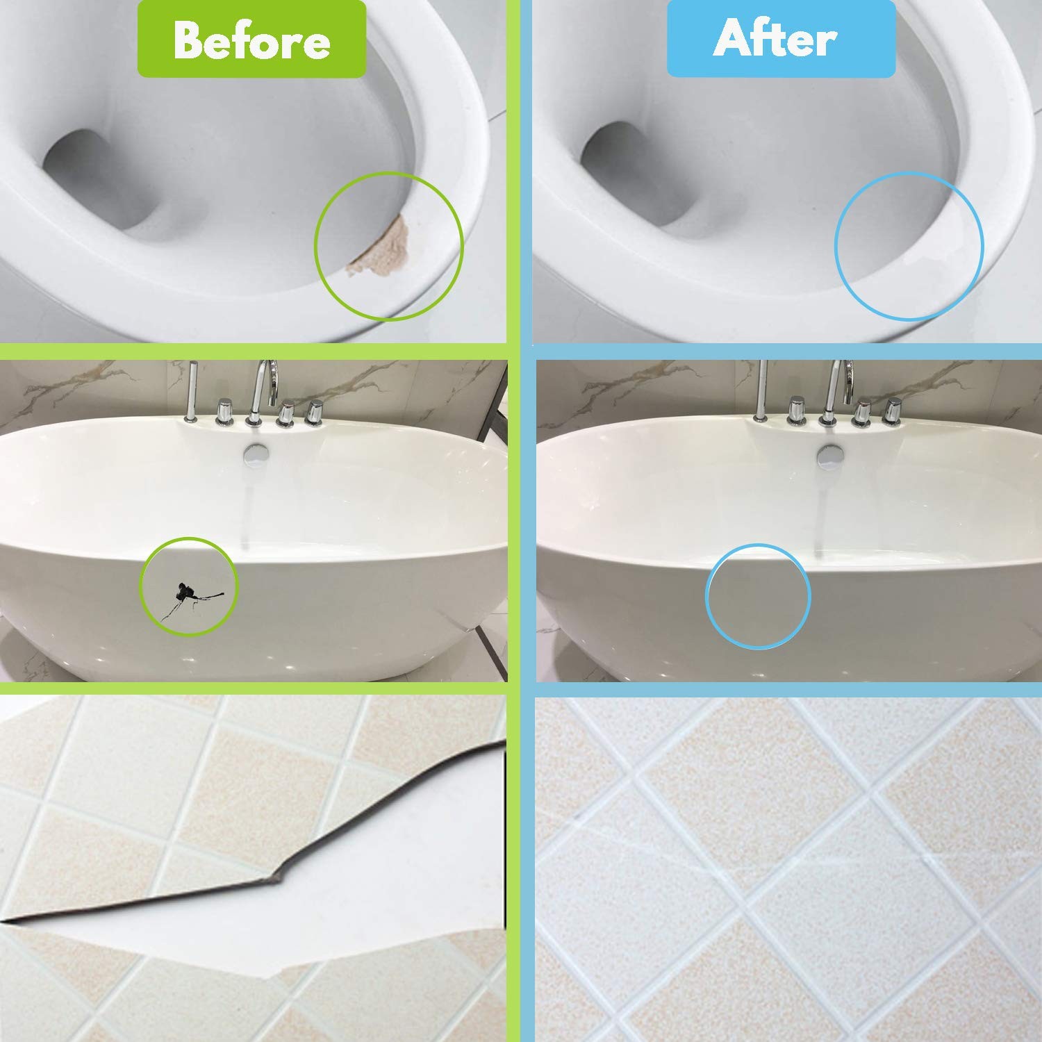 NADAMOO Tub and Tile Repair Kit White Tile Shower Repair Kit for Fiberglass P…