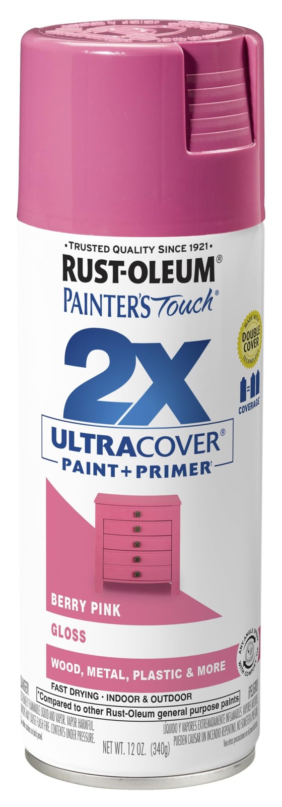 Rust-Oleum 249123 Painter’s Touch 12 Ounce (Pack of 1), Gloss Berry Pink