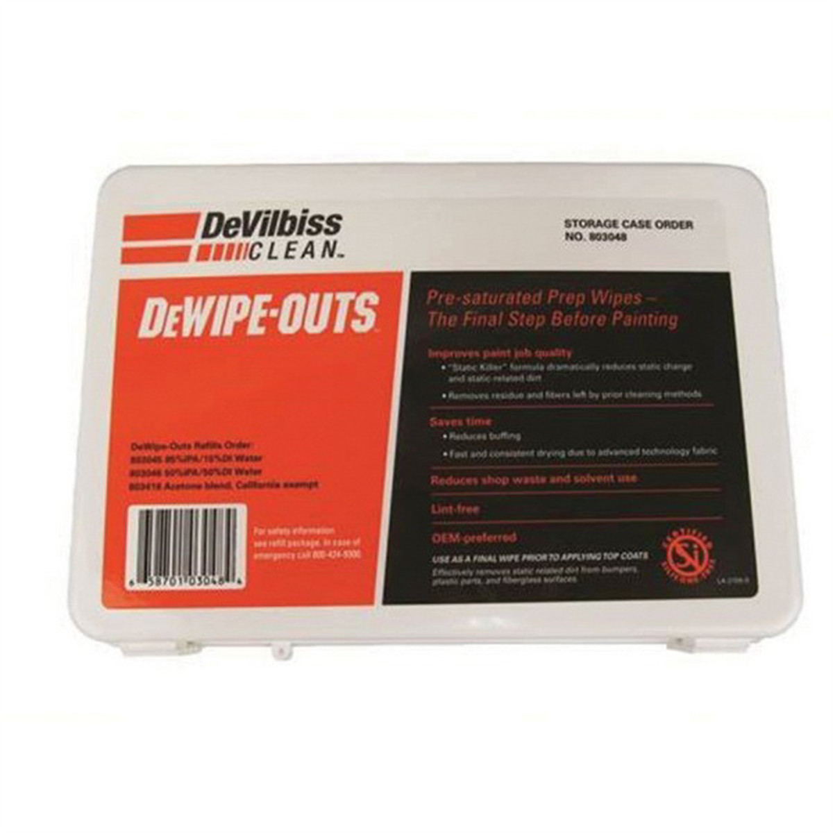 DEV.803048Devilbiss DeWipe-Outs 803048 Refill Case, Pack Packing