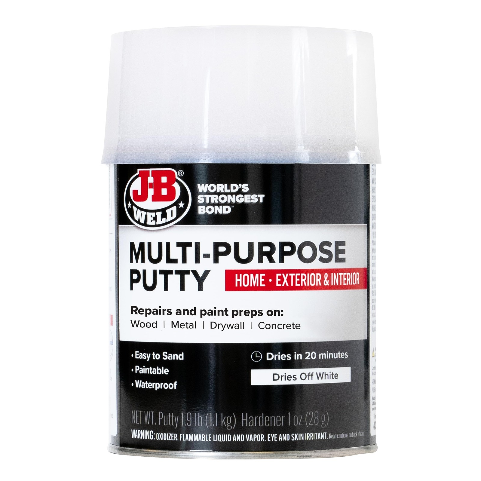 J~B Weld Multi~Purpose Putty Quart for Home Interior & Exterior Repair