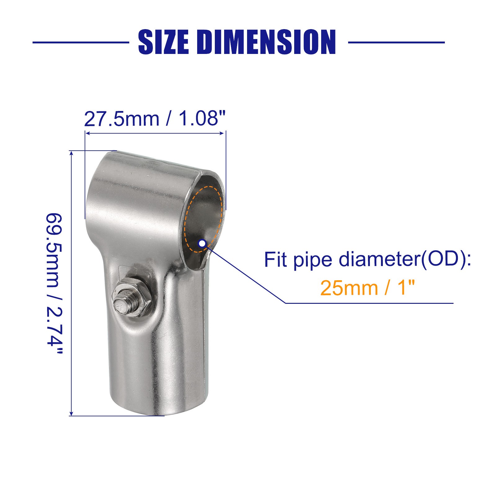 4pcs T Pipe Clamp Connector Chain Link Fence Clamp Fit OD 1 Inch 25mm