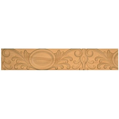 OSBORNE WOOD PRODUCTS 891920BAS Carved Crest Chair Rail, Basswood, 96in L,