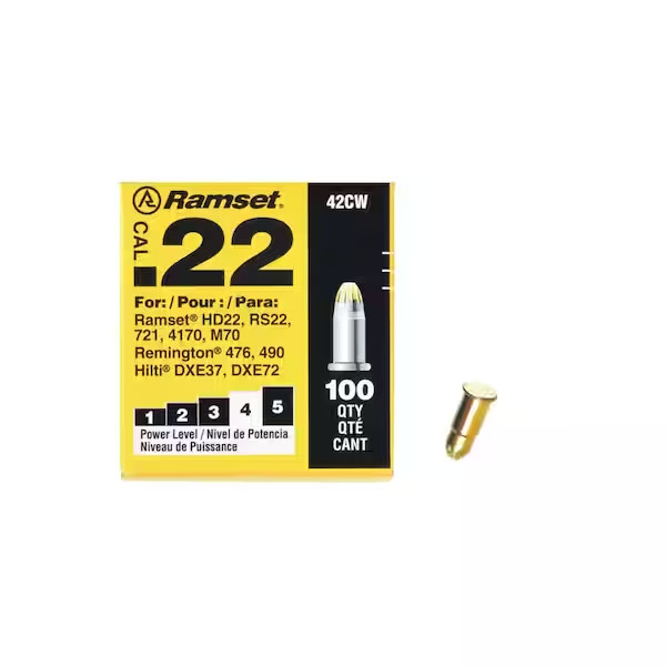 0.22 Steel & Concrete Strip/Single-Use Load/Booster Caliber Load QTY 100 x 20