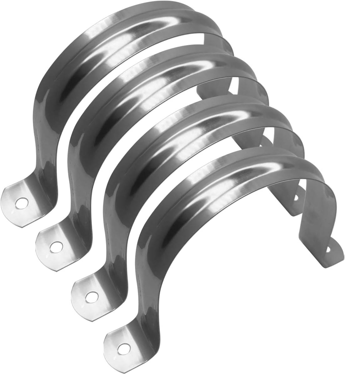 4Inch Rigid Pipe Strap Clamp-Two Hole Strap-U Bracket Tube Clip-Stainless Steel