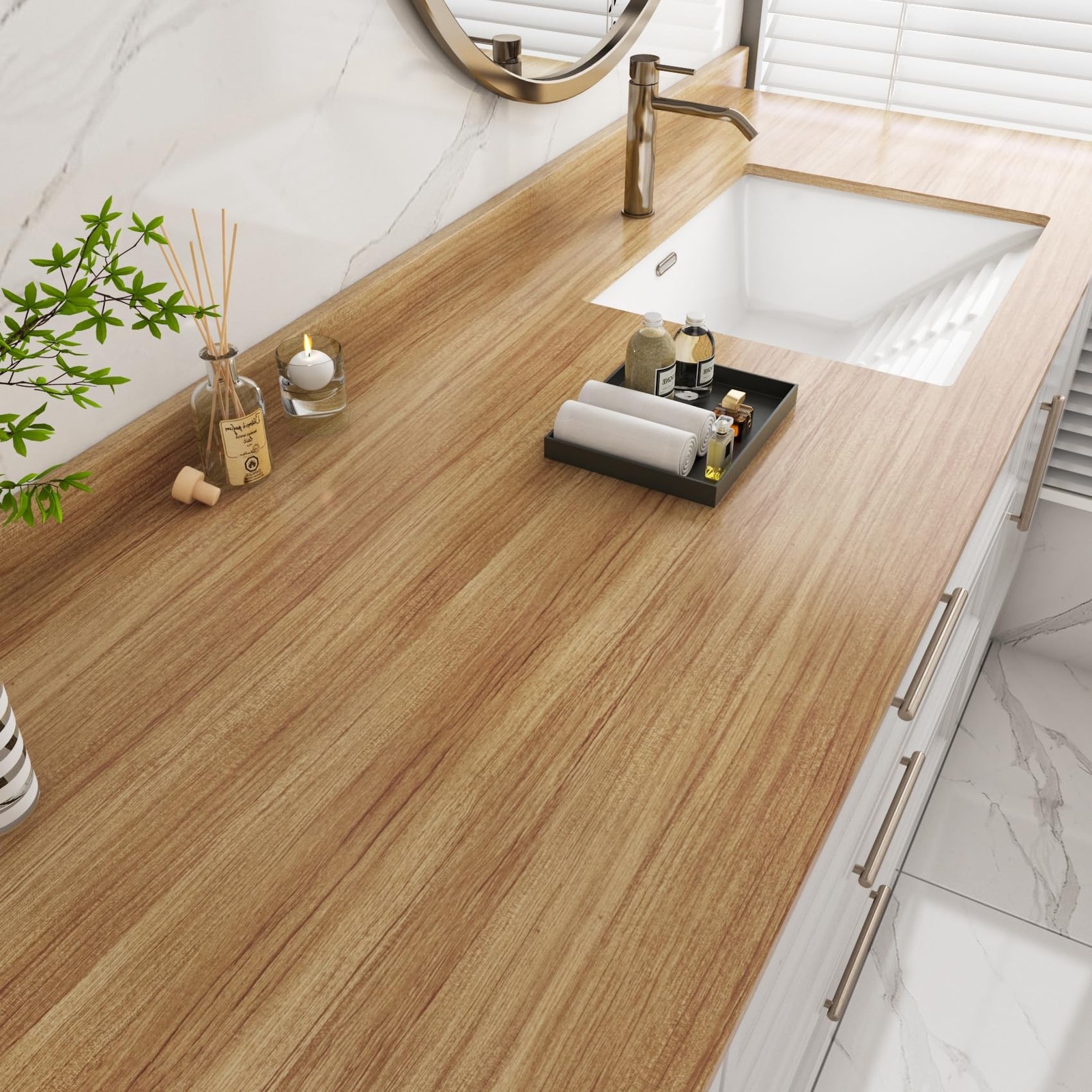 LaCheery Thick Maple Wood Countertop Contact Paper 160 x 36 Inch Extra Wide P…