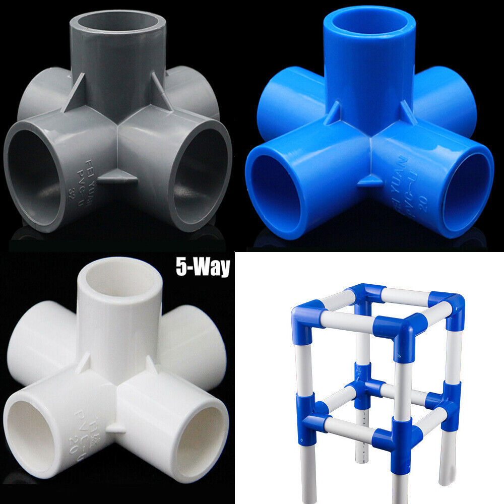 PVC 3/4/5/6-Way Equal Path Elbow Connector Pipe Fitting 20/25/32/40/50mm 3 Color