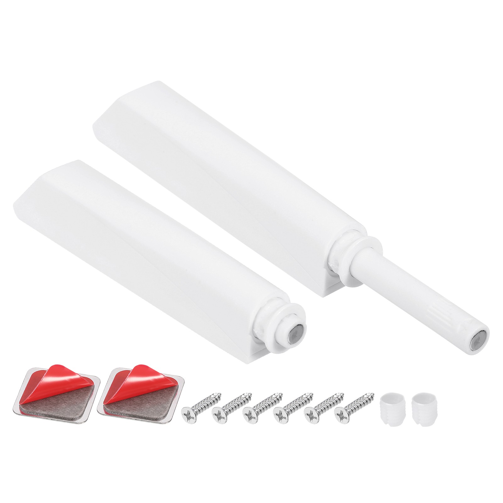 2 Pcs Magnetic Push Latches for Cabinet, 3.15×0.57 Inch Push to Open Latch White