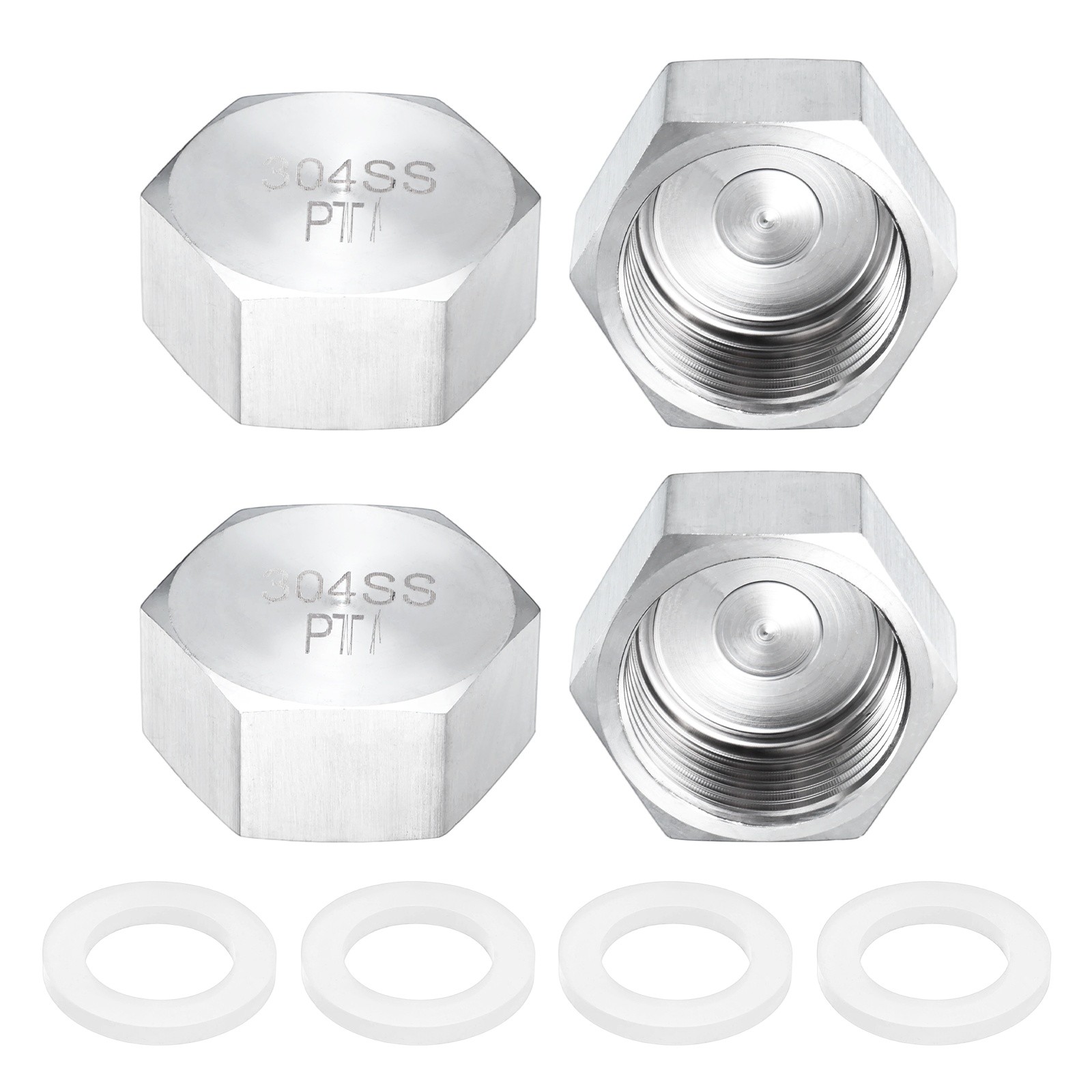 4-Pack Hex End Cap, 1 Inch PT Female Thread Pipe Fitting