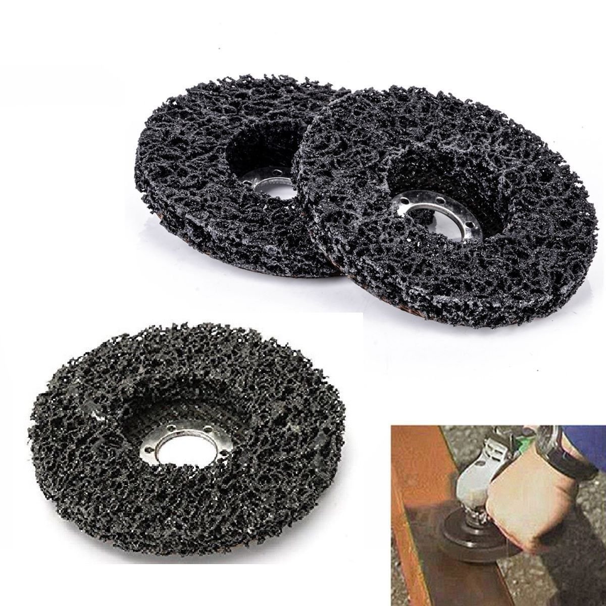 10PCS 4-1/2″ x7/8 Black Poly Strip Clean Disc Paint Stripping Rust Removal Wheel