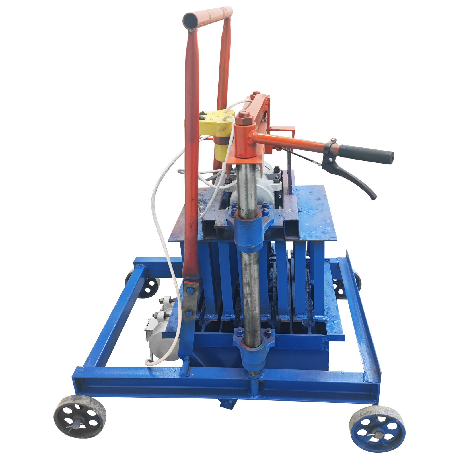 H4-hole mold Hand-propelled Hollow Soil Block Brick Molding Machine 220V 550W