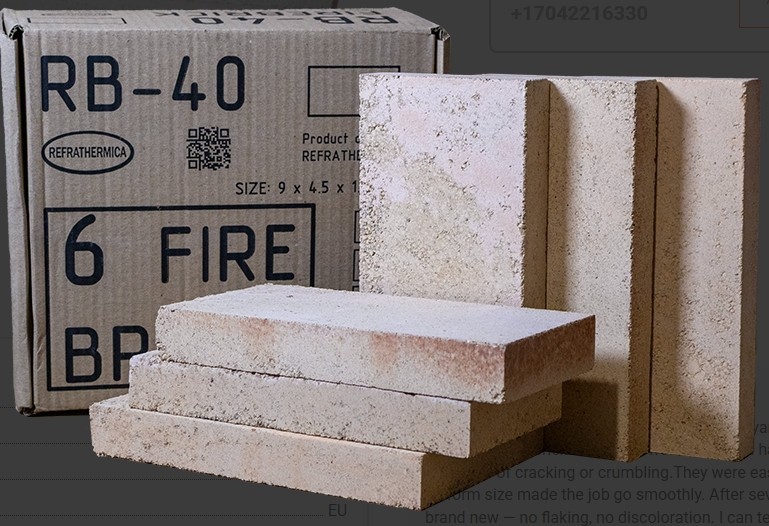 RB-40 Fireclay Refractory Bricks 6-Pack
