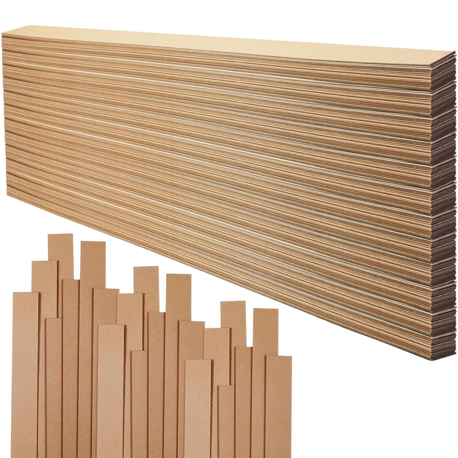 Seajan 100 Pcs 45 x 1-1/2 x 1/16 Inch Drywall Shims Cardboard Wallet brown