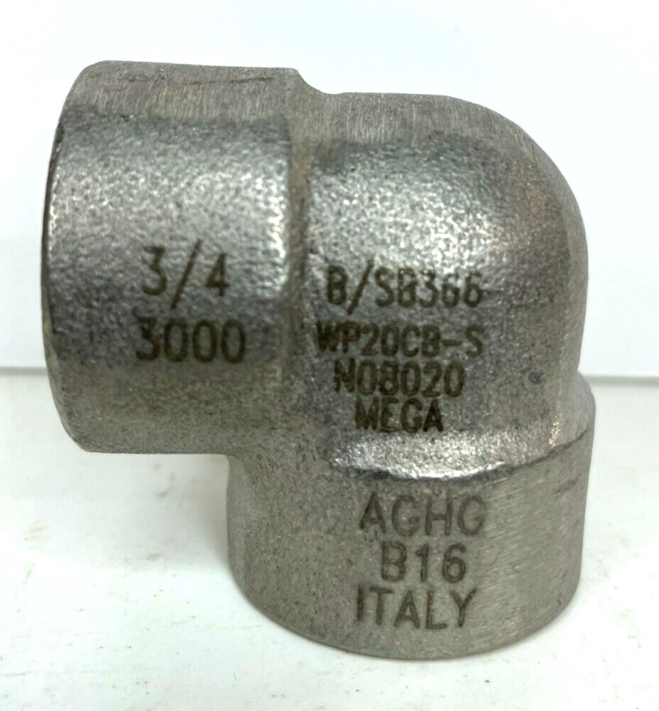 Forged Alloy 20 90 Degree Elbow 3/4″ 3000 Socket Weld S/SB366 N08020 WP20CB-S