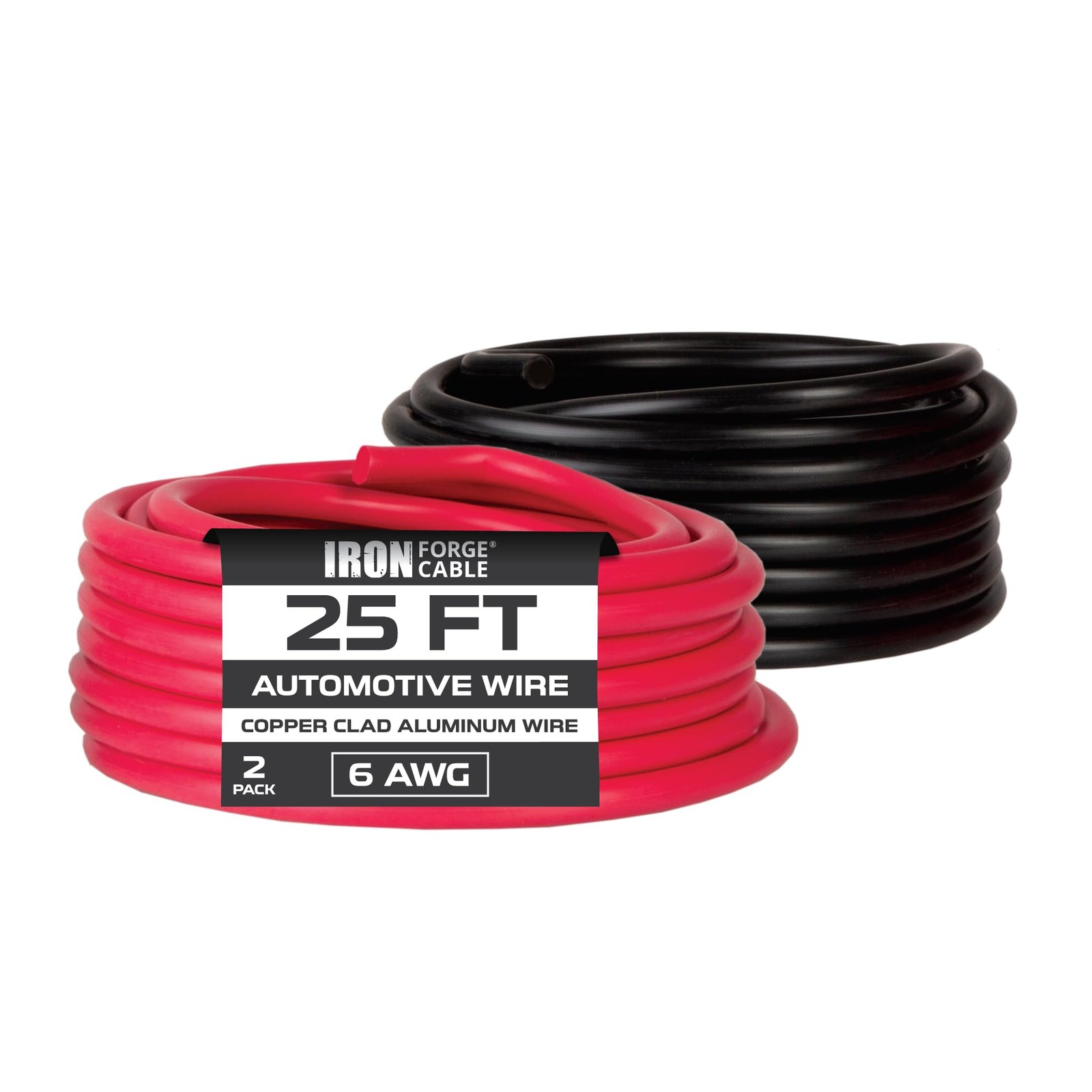 Iron Forge Cable 50 Ft 6 – 2 Pack 25Ft Copper Clad Aluminum – 6