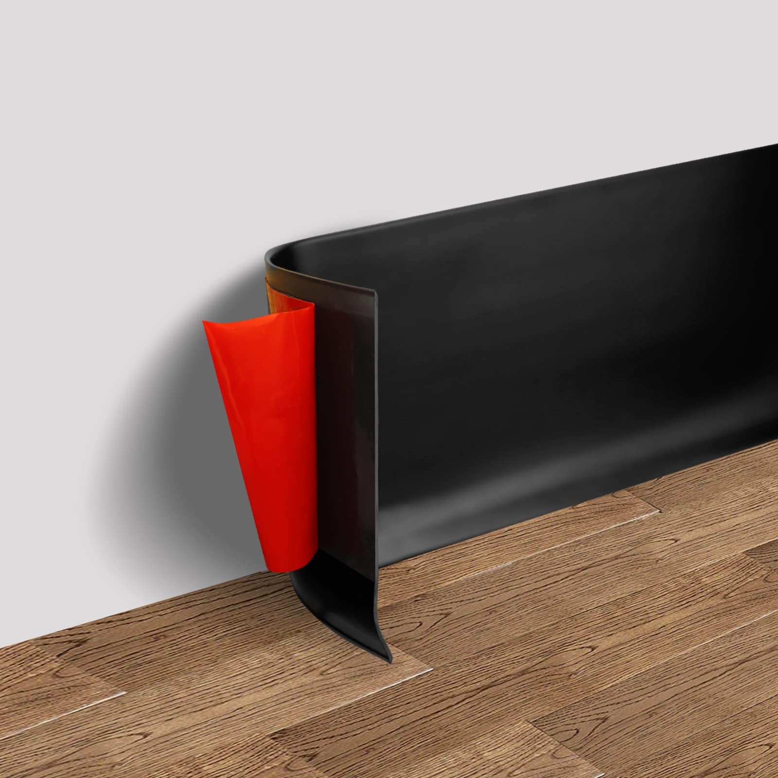 Vinyl Wall Base Baseboard Molding Trim 4″ Flexible Self 4in x 20ft, Black