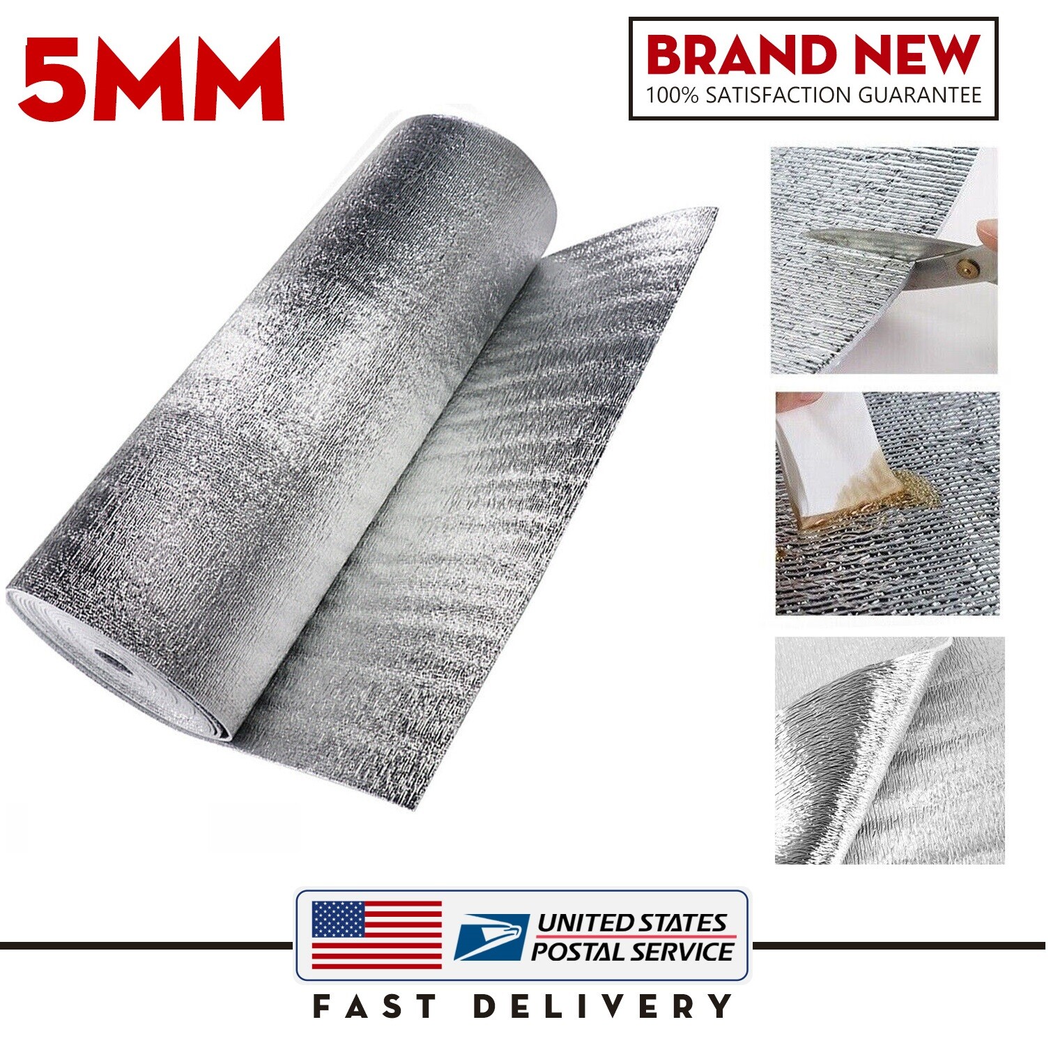 80″x40″ House Wrap Reflective Foam Insulation Mat, Foam Core Radiant Barrier