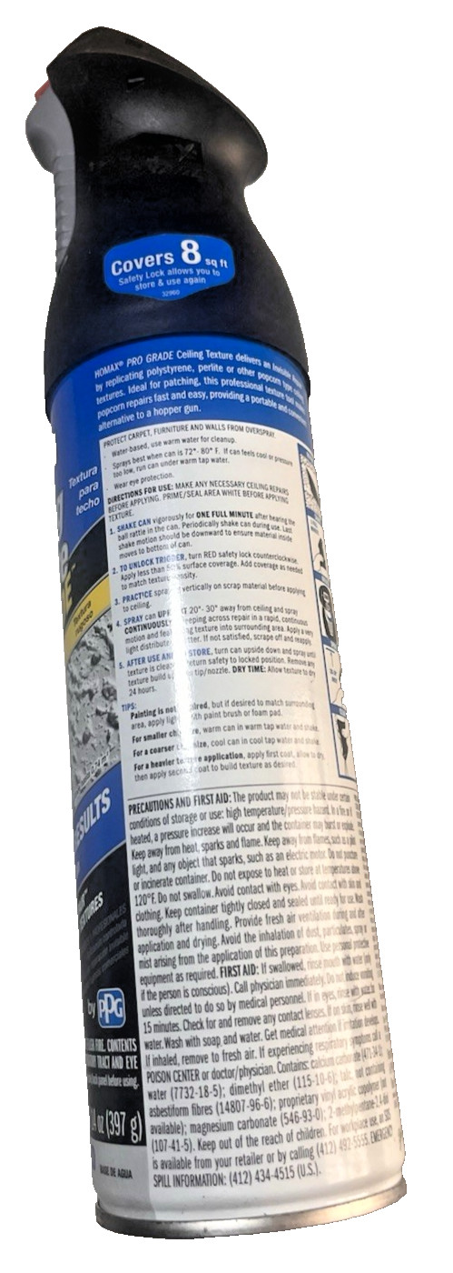 Homax Ceiling Texture-Pro Grade (Popcorn) Up To 6sq Feet House Coating Project