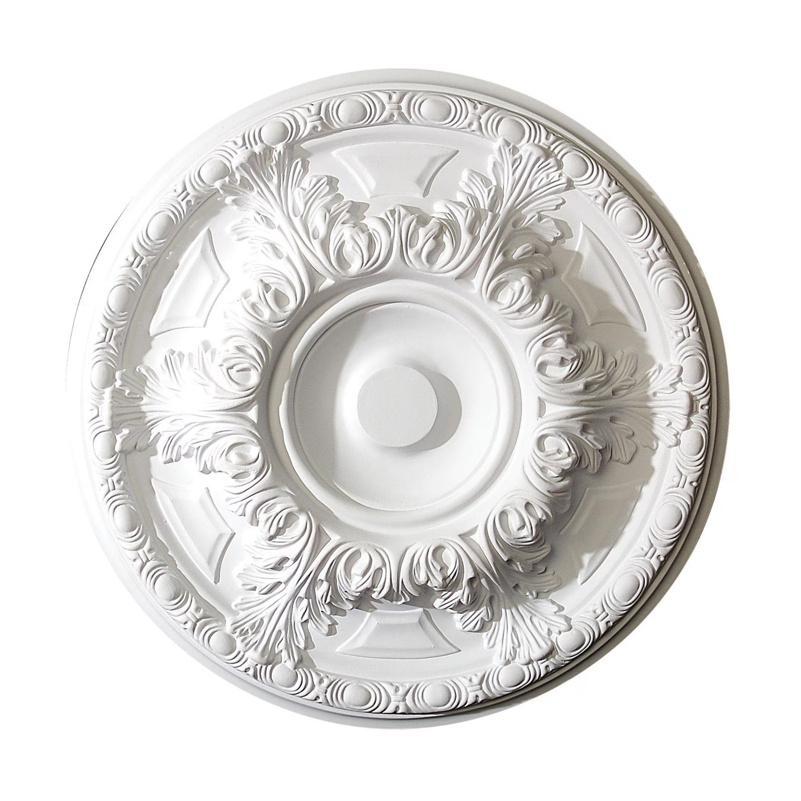 19 inch x 1-5/8 inch Leaf and Running Bead Polyurethane Ceiling Medallion