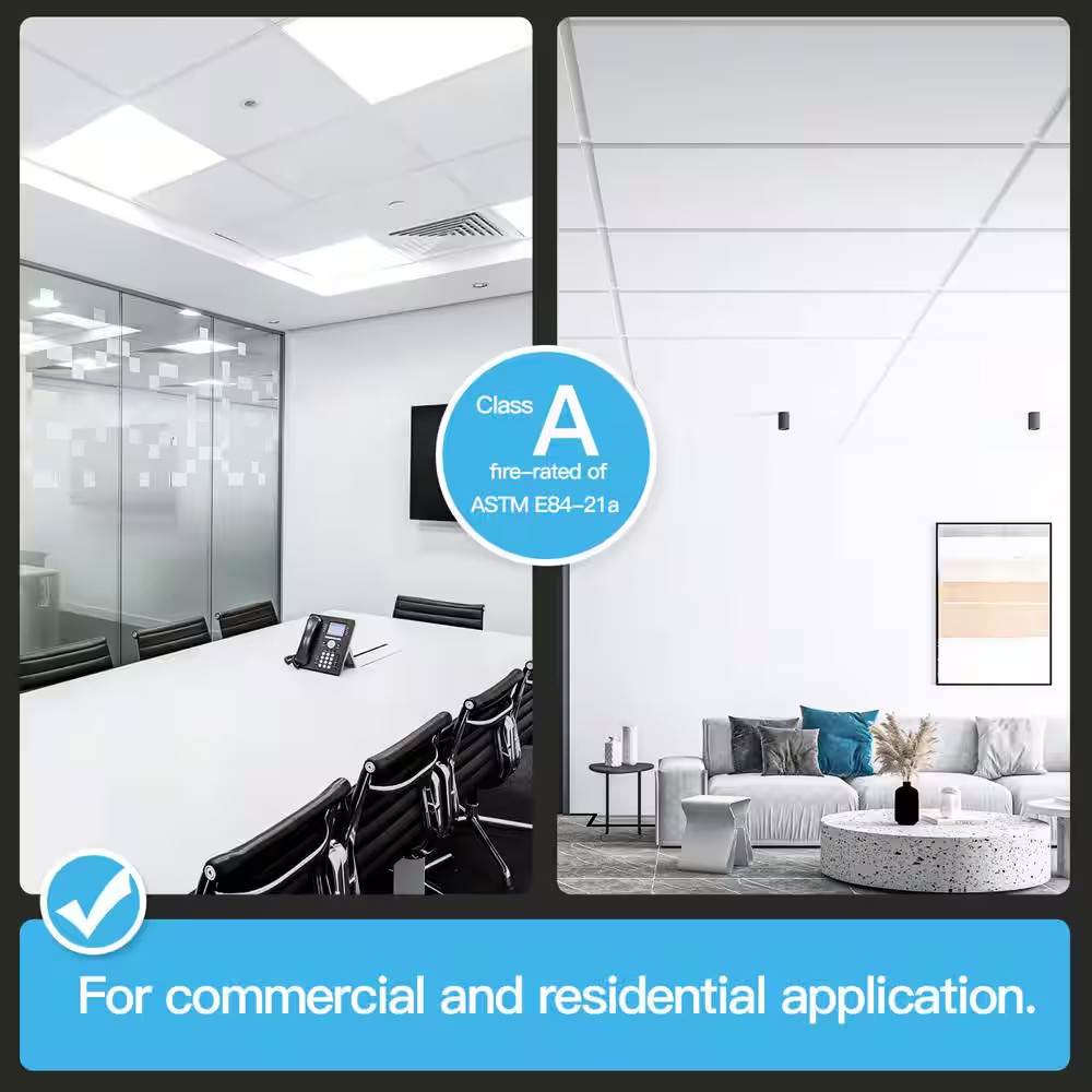 White 2 Ft. X 4 Ft. Decorative Smooth PVC Drop Ceiling Tile (80 Sq. Ft./Case)
