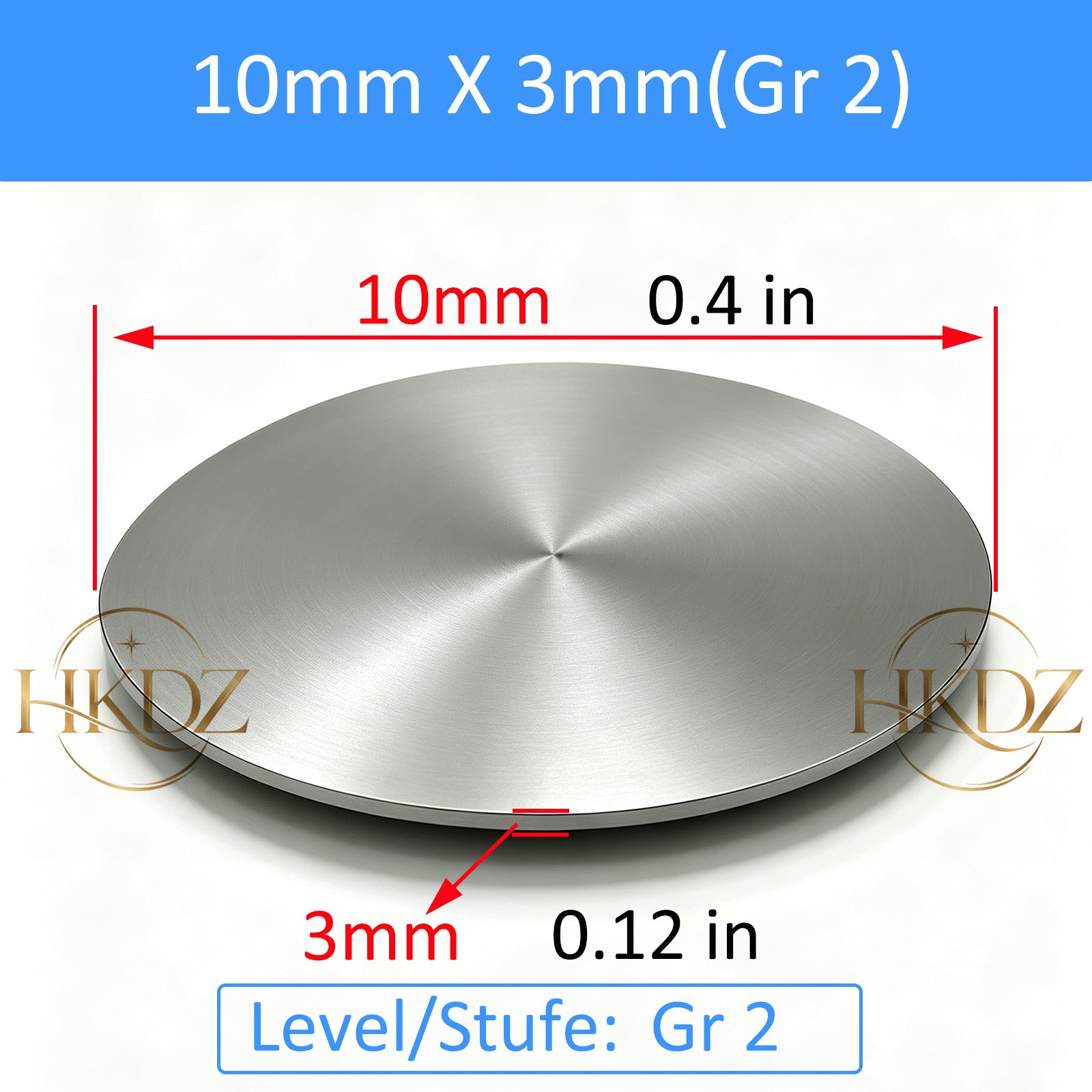 Grade 2 Titanium Round Disc Plate CP Circular Sheet Stamping Blank DIY Metal 99%