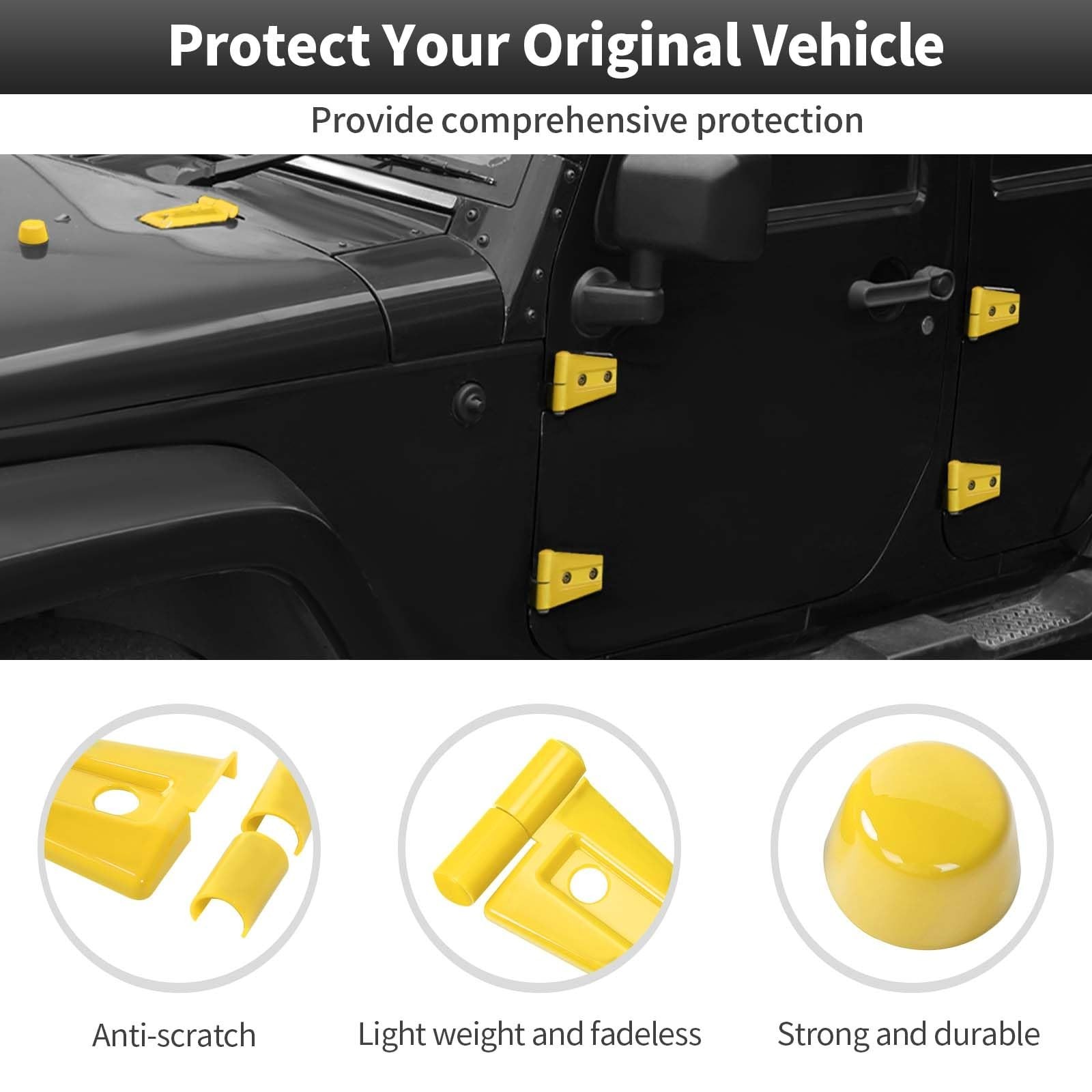 CheroCar Door Hinge Cover &Tailgate Hinge Cover & Engine Hood Rubber Head Cov…