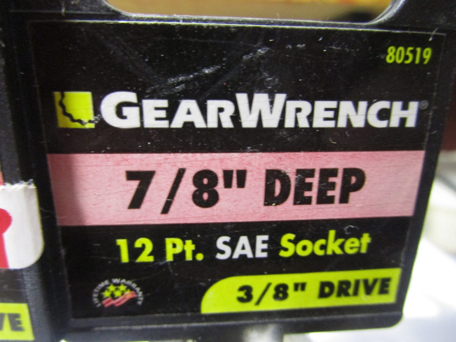 7/16″ 5/8″ 11/16″ 3/4″ and 7/8″ 12Pt 1/2″ Drive GEARWRENCH Deep Socket LOT of 5
