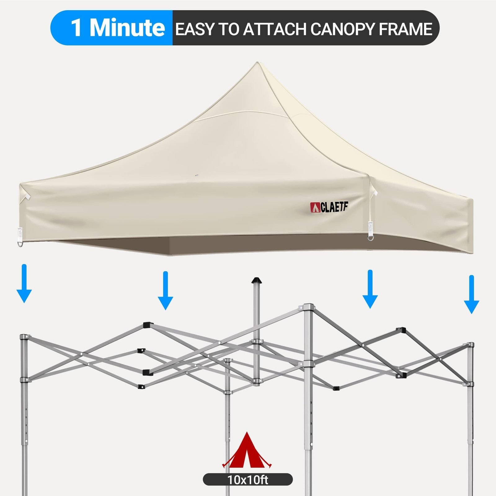 10×10 Canopy Replacement Top for Pop Up Canopy Tent – 4 Drainage Holes，10