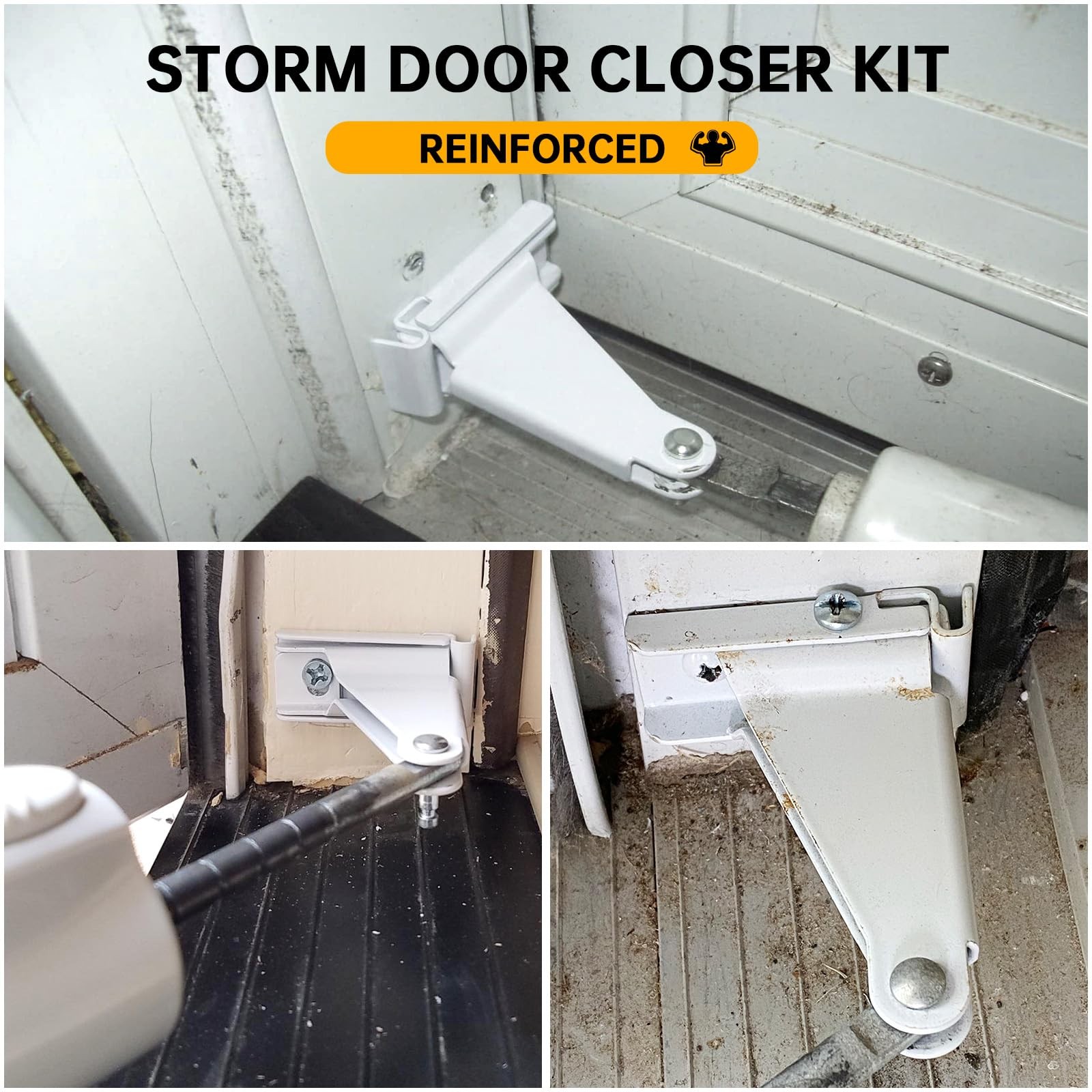 Reinforced Storm Door Closer Bracket Kit Compatible with Andersen, Emco, Lars…