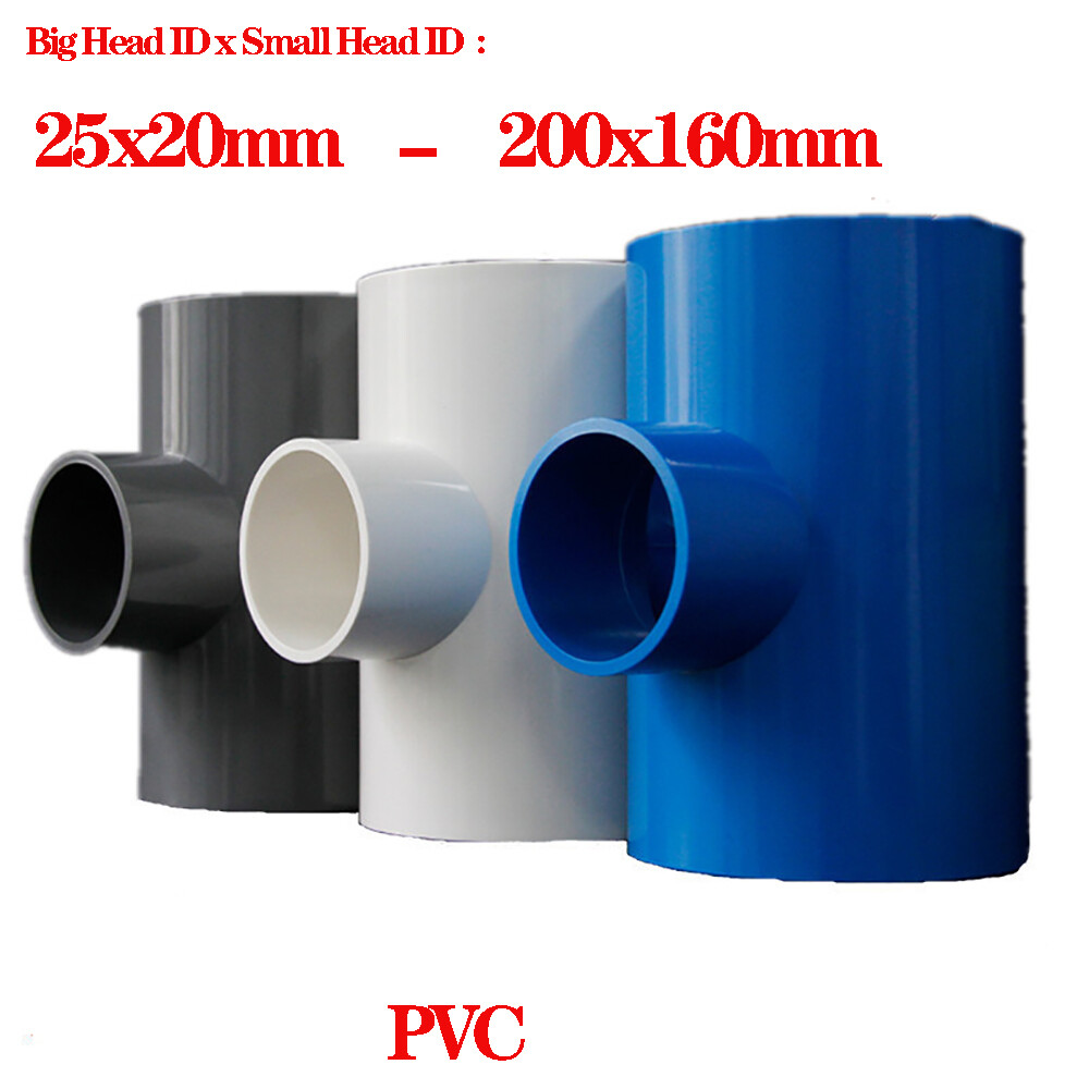 PVC Reducing Tee Solvent Weld Pressure Pipe Connector White/Grey/Blue & Sizes